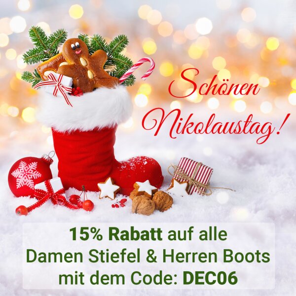 Schönen Nikolaustag 2023 -  15% Rabatt auf Damen Stiefel &amp; Herren Boots am Nikolaustag