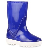 Kinder Gummistiefel in Blau Lack