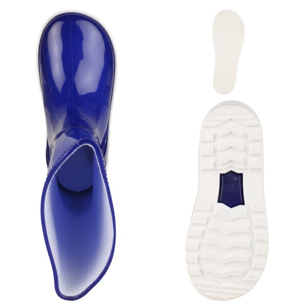 Kinder Gummistiefel in Blau Lack