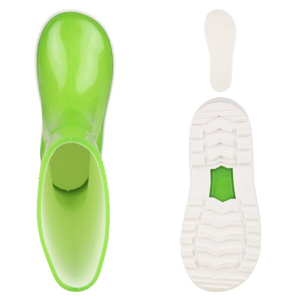 Kinder Gummistiefel in Grün Lack