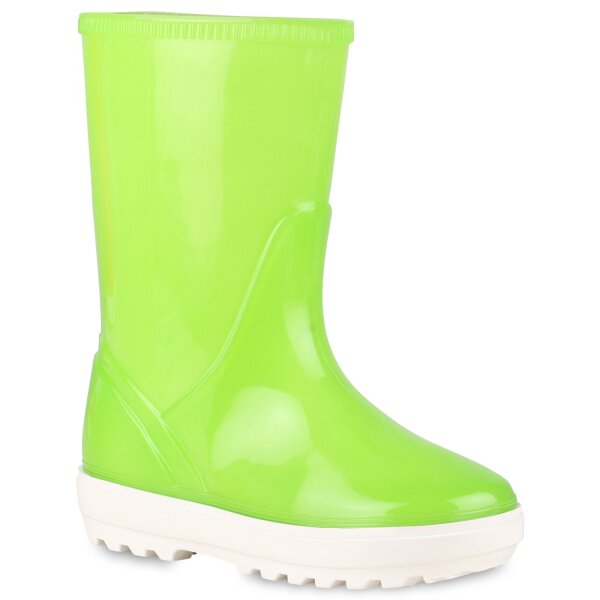 Kinder Gummistiefel in Grün Lack