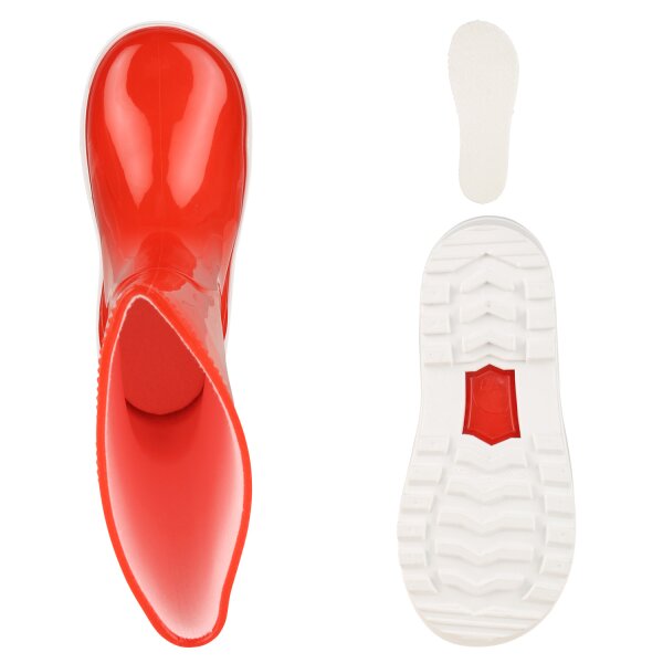 Kinder Gummistiefel in Rot Lack