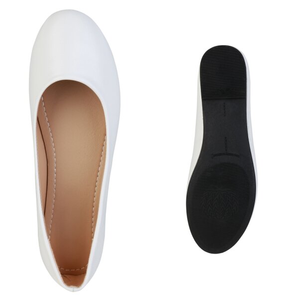 Damen Klassische Ballerinas in Weiss