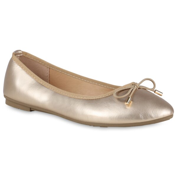 Damen Klassische Ballerinas in Gold