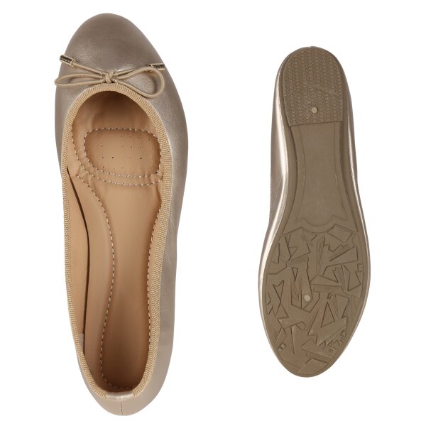 Damen Klassische Ballerinas in Gold