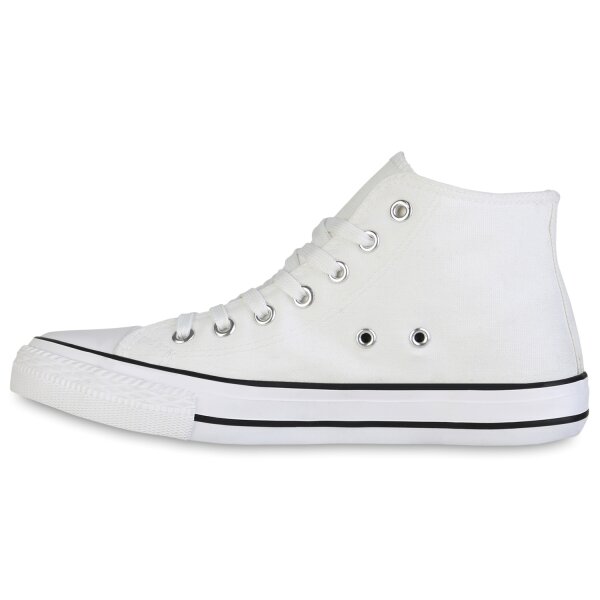 Damen Sneaker high in Weiss Schwarz