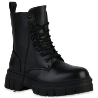 Damen Plateau Boots in Schwarz