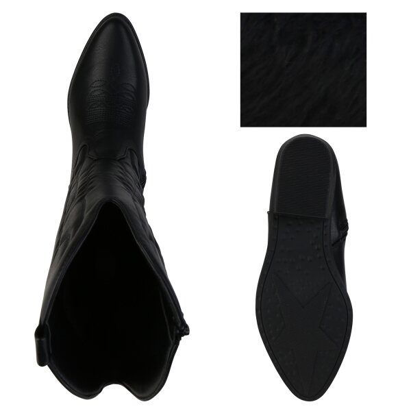 Damen Cowboystiefel in Schwarz