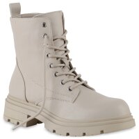 Damen Schnürstiefeletten in Beige