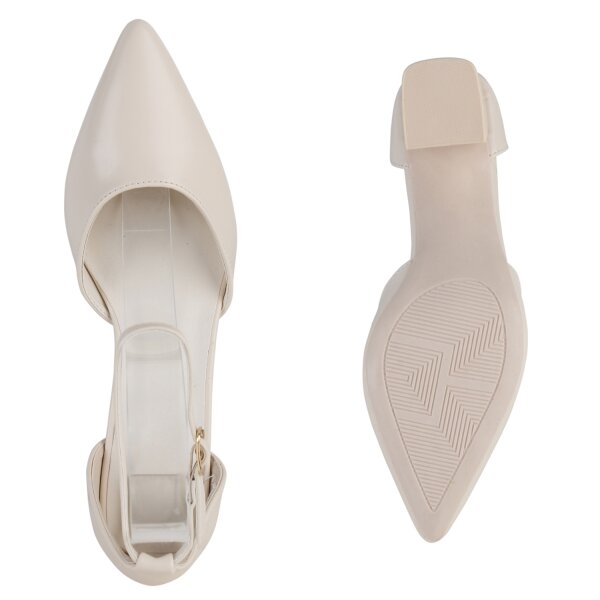 Damen Spitze Pumps in Creme