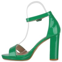 Damen Klassische Sandaletten in Grün Lack