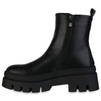 Damen Plateau Boots in Schwarz