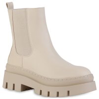 Damen Plateau Boots in Beige