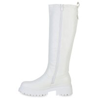 Damen Plateaustiefel in Weiss