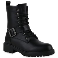 Damen Schnürstiefeletten in Schwarz