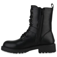 Damen Schnürstiefeletten in Schwarz
