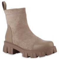 Damen Plateau Boots in Khaki