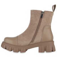 Damen Plateau Boots in Khaki
