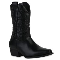 Damen Cowboy Boots in Schwarz