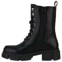 Damen Schnürstiefeletten in Schwarz
