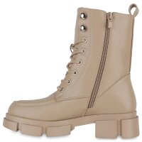 Damen Schnürstiefeletten in Tan