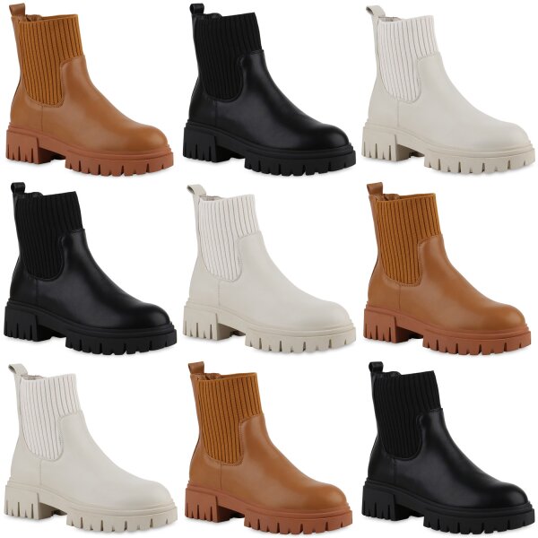 Damen Schlupfstiefeletten in Schwarz