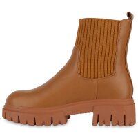 Damen Schlupfstiefeletten in Hellbraun