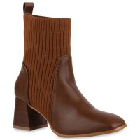 Damen Schlupfstiefeletten in Hellbraun