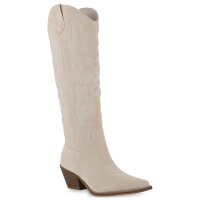 Damen Cowboystiefel in Creme