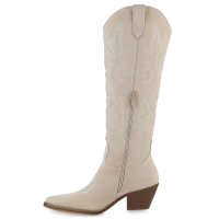 Damen Cowboystiefel in Creme