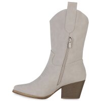 Damen Cowboy Boots in Beige