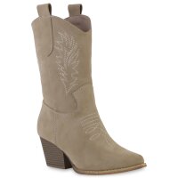Damen Cowboy Boots in Tan