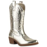 Damen Cowboystiefel in Gold