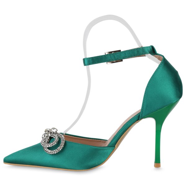 Damen Spitze Pumps in Moosgrün