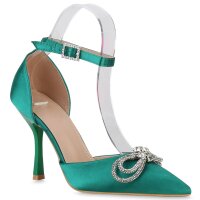 Damen Spitze Pumps in Moosgrün