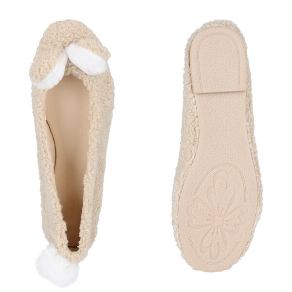 Damen Klassische Ballerinas in Creme Gr.38