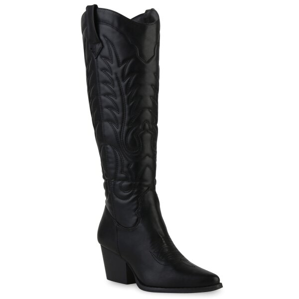 Damen Cowboystiefel in Schwarz