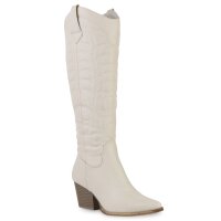 Damen Cowboystiefel in Beige