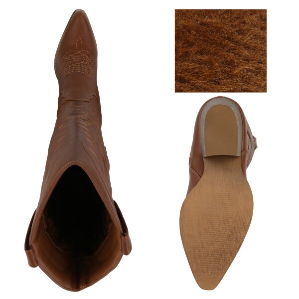 Damen Cowboystiefel in Hellbraun