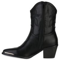 Damen Cowboy Boots in Schwarz