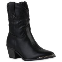 Damen Cowboy Boots in Schwarz