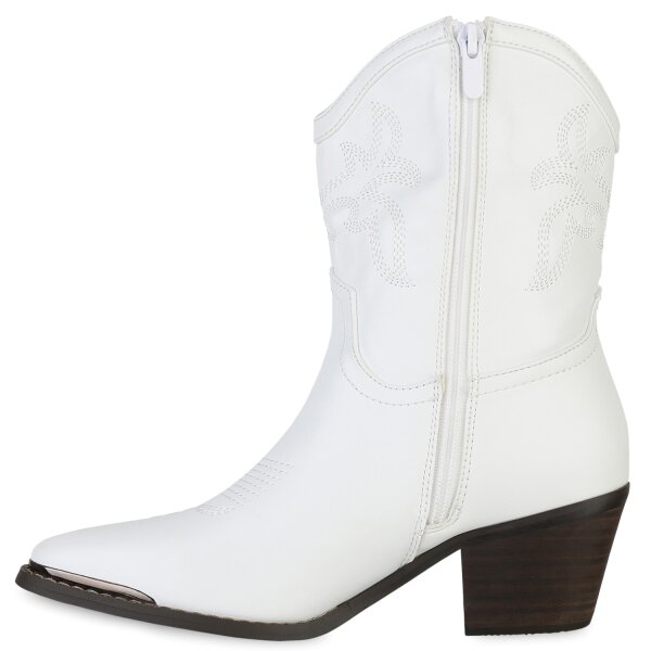 Damen Cowboy Boots in Weiss