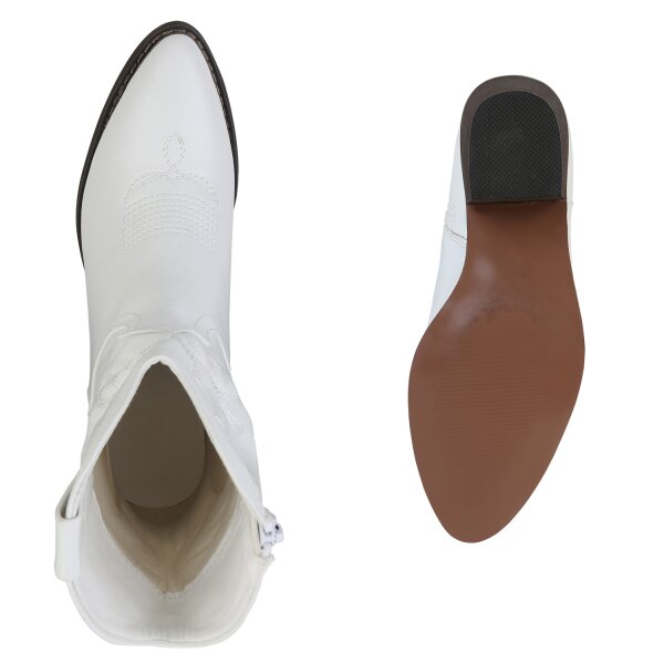 Damen Cowboy Boots in Weiss