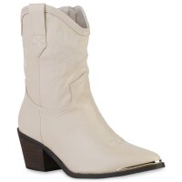 Damen Cowboy Boots in Beige
