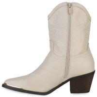 Damen Cowboy Boots in Beige