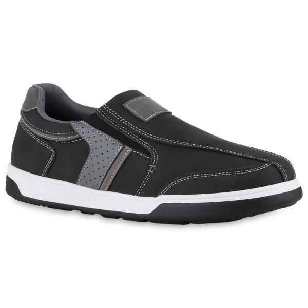 Herren Slip Ons in Schwarz Grau