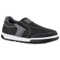 Herren Slip Ons in Schwarz Grau