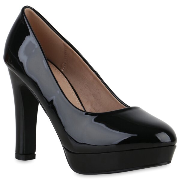 Damen Klassische Pumps in Schwarz Lack