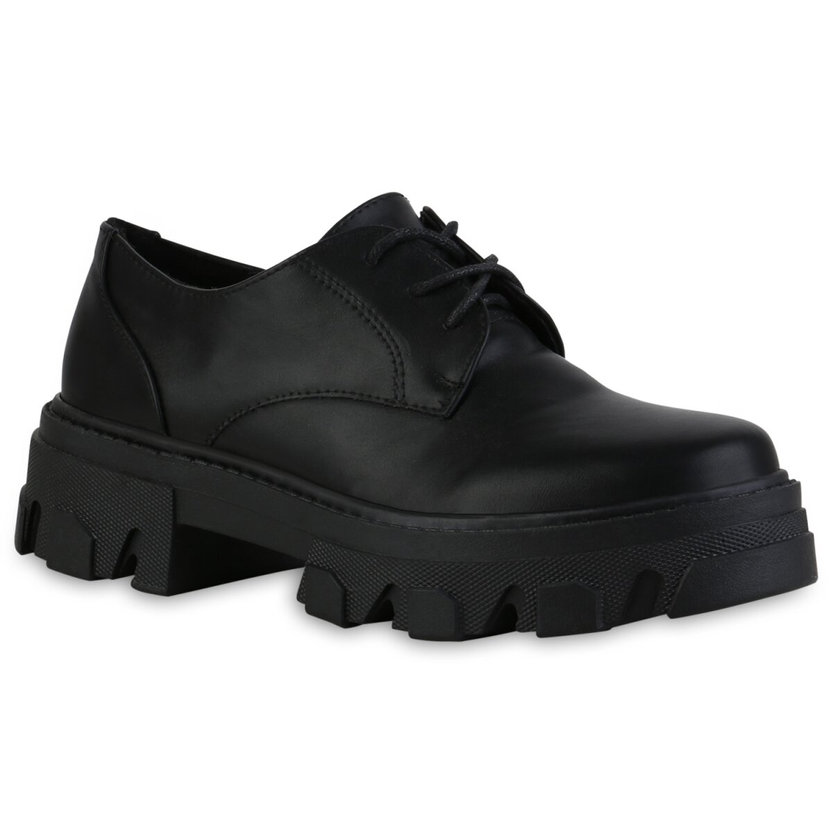 Cipriata Violetta Damen Leather Oxford Halbschuhe, Schwarz