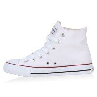 Damen Sneaker high in Weiss Rotstreifen Lucky